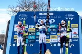 17.02.2024, Minneapolis, United States of America (USA): Linn Svahn (SWE), Jonna Sundling (SWE), Kristine Stavaas Skistad (NOR), (l-r) - FIS world cup cross-country, individual sprint, Minneapolis (USA). www.nordicfocus.com. © Modica/NordicFocus. Every downloaded picture is fee-liable.