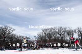 17.02.2024, Minneapolis, United States of America (USA): Jessie Diggins (USA), Emma Ribom (SWE), Nadine Faehndrich (SUI) - FIS world cup cross-country, individual sprint, Minneapolis (USA). www.nordicfocus.com. © Modica/NordicFocus. Every downloaded picture is fee-liable.