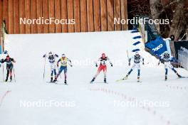 17.02.2024, Minneapolis, United States of America (USA): Coletta Rydzek (GER), Emma Ribom (SWE), Jessie Diggins (USA), Nadine Faehndrich (SUI), Frida Karlsson (SWE), Maja Dahlqvist (SWE), (l-r)  - FIS world cup cross-country, individual sprint, Minneapolis (USA). www.nordicfocus.com. © Modica/NordicFocus. Every downloaded picture is fee-liable.