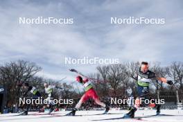 17.02.2024, Minneapolis, United States of America (USA): James Clugnet (GBR), Valerio Grond (SUI), Simone Dapra (ITA), Edvin Anger (SWE), (l-r)  - FIS world cup cross-country, individual sprint, Minneapolis (USA). www.nordicfocus.com. © Modica/NordicFocus. Every downloaded picture is fee-liable.