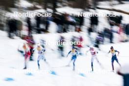 03.03.2024, Lahti, Finland (FIN): Frida Karlsson (SWE), Krista Parmakoski (FIN), Maja Dahlqvist (SWE), Julia Kern (USA), (l-r)  - FIS world cup cross-country, individual sprint, Lahti (FIN). www.nordicfocus.com. © Modica/NordicFocus. Every downloaded picture is fee-liable.
