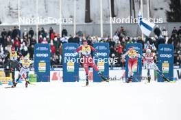 03.03.2024, Lahti, Finland (FIN): Coletta Rydzek (GER), Jonna Sundling (SWE), Kristine Stavaas Skistad (NOR), Desiree Steiner (SUI), Linn Svahn (SWE), (l-r)  - FIS world cup cross-country, individual sprint, Lahti (FIN). www.nordicfocus.com. © Modica/NordicFocus. Every downloaded picture is fee-liable.