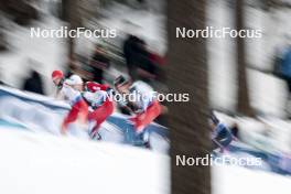 03.03.2024, Lahti, Finland (FIN): Roman Schaad (SUI), Erik Valnes (NOR), Michal Novak (CZE), (l-r)  - FIS world cup cross-country, individual sprint, Lahti (FIN). www.nordicfocus.com. © Modica/NordicFocus. Every downloaded picture is fee-liable.