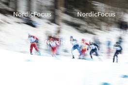 03.03.2024, Lahti, Finland (FIN): Artistic photo of the second group, mens race- FIS world cup cross-country, individual sprint, Lahti (FIN). www.nordicfocus.com. © Modica/NordicFocus. Every downloaded picture is fee-liable.