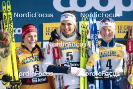 03.03.2024, Lahti, Finland (FIN): Coletta Rydzek (GER), Kristine Stavaas Skistad (NOR), Maja Dahlqvist (SWE), (l-r)  - FIS world cup cross-country, individual sprint, Lahti (FIN). www.nordicfocus.com. © Modica/NordicFocus. Every downloaded picture is fee-liable.