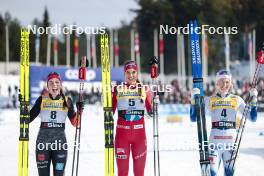 03.03.2024, Lahti, Finland (FIN): Coletta Rydzek (GER), Kristine Stavaas Skistad (NOR), Maja Dahlqvist (SWE), (l-r) - FIS world cup cross-country, individual sprint, Lahti (FIN). www.nordicfocus.com. © Modica/NordicFocus. Every downloaded picture is fee-liable.