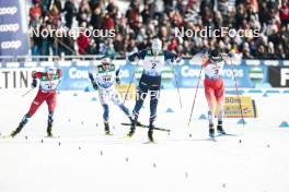 03.03.2024, Lahti, Finland (FIN): Erik Valnes (NOR), Johan Haeggstroem (SWE), Lucas Chanavat (FRA), Valerio Grond (SUI), (l-r)  - FIS world cup cross-country, individual sprint, Lahti (FIN). www.nordicfocus.com. © Modica/NordicFocus. Every downloaded picture is fee-liable.