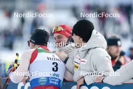 03.03.2024, Lahti, Finland (FIN): Valerio Grond (SUI), Janik Riebli (SUI), Roman Schaad (SUI), (l-r)  - FIS world cup cross-country, individual sprint, Lahti (FIN). www.nordicfocus.com. © Modica/NordicFocus. Every downloaded picture is fee-liable.