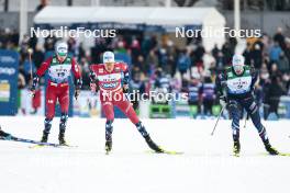 03.03.2024, Lahti, Finland (FIN): Even Northug (NOR), Johannes Hoesflot Klaebo (NOR), Lucas Chanavat (FRA), (l-r)  - FIS world cup cross-country, individual sprint, Lahti (FIN). www.nordicfocus.com. © Modica/NordicFocus. Every downloaded picture is fee-liable.