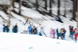 03.03.2024, Lahti, Finland (FIN): Johanna Hagstroem (SWE), Lena Quintin (FRA), Julie Myhre (NOR), (l-r)  - FIS world cup cross-country, individual sprint, Lahti (FIN). www.nordicfocus.com. © Modica/NordicFocus. Every downloaded picture is fee-liable.