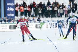03.03.2024, Lahti, Finland (FIN): Johannes Hoesflot Klaebo (NOR), Lucas Chanavat (FRA), (l-r)  - FIS world cup cross-country, individual sprint, Lahti (FIN). www.nordicfocus.com. © Modica/NordicFocus. Every downloaded picture is fee-liable.