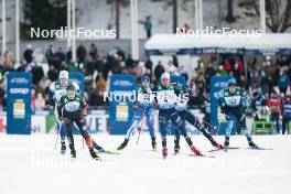 03.03.2024, Lahti, Finland (FIN): Emil Danielsson (SWE), Marius Kastner (GER), Joni Maki (FIN), Renaud Jay (FRA), Jaume Pueyo (ESP), (l-r)  - FIS world cup cross-country, individual sprint, Lahti (FIN). www.nordicfocus.com. © Modica/NordicFocus. Every downloaded picture is fee-liable.