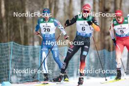 03.03.2024, Lahti, Finland (FIN): Joni Maki (FIN), Janik Riebli (SUI), (l-r)  - FIS world cup cross-country, individual sprint, Lahti (FIN). www.nordicfocus.com. © Modica/NordicFocus. Every downloaded picture is fee-liable.