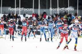 01.03.2024, Lahti, Finland (FIN): Kristin Austgulen Fosnaes (NOR), Mathilde Myhrvold (NOR), Krista Parmakoski (FIN), Johanna Matintalo (FIN), Anne Kyllonen (FIN), (l-r)  - FIS world cup cross-country, team sprint, Lahti (FIN). www.nordicfocus.com. © Modica/NordicFocus. Every downloaded picture is fee-liable.