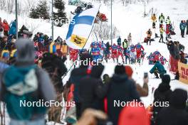 10.03.2024, Oslo, Norway (NOR): Erik Valnes (NOR), Mika Vermeulen (AUT), William Poromaa (SWE), Didrik Toenseth (NOR), Theo Schely (FRA), Edvard Sandvik (NOR), (l-r)  - FIS world cup cross-country, mass men, Oslo (NOR). www.nordicfocus.com. © Modica/NordicFocus. Every downloaded picture is fee-liable.