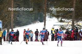 10.03.2024, Oslo, Norway (NOR): Simone Dapra (ITA), Thomas Maloney Westgaard (IRL), Gus Schumacher (USA), Scott Patterson (USA), (l-r)  - FIS world cup cross-country, mass men, Oslo (NOR). www.nordicfocus.com. © Modica/NordicFocus. Every downloaded picture is fee-liable.