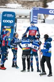 10.03.2024, Oslo, Norway (NOR): Hugo Lapalus (FRA), Maurice Manificat (FRA), Theo Schely (FRA), (l-r)  - FIS world cup cross-country, mass men, Oslo (NOR). www.nordicfocus.com. © Modica/NordicFocus. Every downloaded picture is fee-liable.