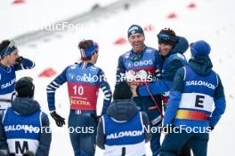 10.03.2024, Oslo, Norway (NOR): Jules Lapierre (FRA), Hugo Lapalus (FRA), Maurice Manificat (FRA), (l-r)  - FIS world cup cross-country, mass men, Oslo (NOR). www.nordicfocus.com. © Modica/NordicFocus. Every downloaded picture is fee-liable.