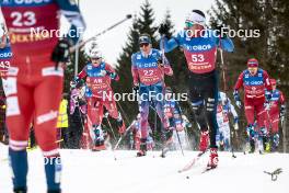 10.03.2024, Oslo, Norway (NOR): Edvard Sandvik (NOR), Scott Patterson (USA), Erik Valnes (NOR), (l-r)  - FIS world cup cross-country, mass men, Oslo (NOR). www.nordicfocus.com. © Modica/NordicFocus. Every downloaded picture is fee-liable.