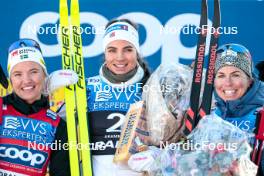 12.03.2024, Drammen, Norway (NOR): Linn Svahn (SWE), Kristine Stavaas Skistad (NOR), Rosie Brennan (USA), (l-r) - FIS world cup cross-country, individual sprint, Drammen (NOR). www.nordicfocus.com. © Modica/NordicFocus. Every downloaded picture is fee-liable.