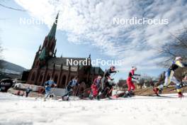 12.03.2024, Drammen, Norway (NOR): Katri Lylynpera (FIN), Nicole Monsorno (ITA), Mathilde Myhrvold (NOR), Laura Gimmler (GER), (l-r)  - FIS world cup cross-country, individual sprint, Drammen (NOR). www.nordicfocus.com. © Modica/NordicFocus. Every downloaded picture is fee-liable.