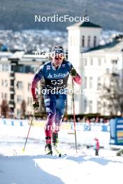 12.03.2024, Drammen, Norway (NOR): Luke Jager (USA) - FIS world cup cross-country, individual sprint, Drammen (NOR). www.nordicfocus.com. © Modica/NordicFocus. Every downloaded picture is fee-liable.