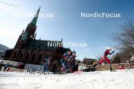12.03.2024, Drammen, Norway (NOR): Joni Maki (FIN), Zanden Mcmullen (USA), Renaud Jay (FRA), Erik Valnes (NOR), (l-r)  - FIS world cup cross-country, individual sprint, Drammen (NOR). www.nordicfocus.com. © Modica/NordicFocus. Every downloaded picture is fee-liable.