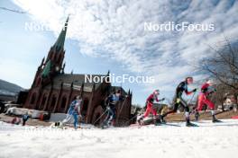 12.03.2024, Drammen, Norway (NOR): Katri Lylynpera (FIN), Nicole Monsorno (ITA), Mathilde Myhrvold (NOR), Laura Gimmler (GER), (l-r)  - FIS world cup cross-country, individual sprint, Drammen (NOR). www.nordicfocus.com. © Modica/NordicFocus. Every downloaded picture is fee-liable.