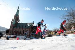 12.03.2024, Drammen, Norway (NOR): Theo Schely (FRA), Michal Novak (CZE), James Clinton Schoonmaker (USA), Antoine Cyr (CAN), (l-r)  - FIS world cup cross-country, individual sprint, Drammen (NOR). www.nordicfocus.com. © Modica/NordicFocus. Every downloaded picture is fee-liable.
