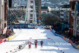 12.03.2024, Drammen, Norway (NOR): Johannes Hoesflot Klaebo (NOR), Haavard Solaas Taugboel (NOR), Richard Jouve (FRA), (l-r)  - FIS world cup cross-country, individual sprint, Drammen (NOR). www.nordicfocus.com. © Modica/NordicFocus. Every downloaded picture is fee-liable.