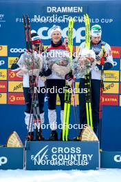 12.03.2024, Drammen, Norway (NOR): Haavard Solaas Taugboel (NOR), Johannes Hoesflot Klaebo (NOR), Even Northug (NOR), (l-r) - FIS world cup cross-country, individual sprint, Drammen (NOR). www.nordicfocus.com. © Modica/NordicFocus. Every downloaded picture is fee-liable.