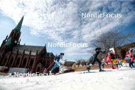 12.03.2024, Drammen, Norway (NOR): Katri Lylynpera (FIN), Nicole Monsorno (ITA), Mathilde Myhrvold (NOR), (l-r)  - FIS world cup cross-country, individual sprint, Drammen (NOR). www.nordicfocus.com. © Modica/NordicFocus. Every downloaded picture is fee-liable.