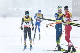 16.03.2024, Falun, Sweden (SWE): Sho Kasahara (JPN), Miha Licef (SLO), Michael Foettinger (AUT), (l-r)  - FIS world cup cross-country, 10km, Falun (SWE). www.nordicfocus.com. © Modica/NordicFocus. Every downloaded picture is fee-liable.