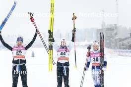 16.03.2024, Falun, Sweden (SWE): Johanna Matintalo (FIN), Kerttu Niskanen (FIN), Jonna Sundling (SWE), (l-r) - FIS world cup cross-country, 10km, Falun (SWE). www.nordicfocus.com. © Modica/NordicFocus. Every downloaded picture is fee-liable.
