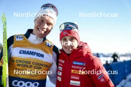 15.03.2024, Falun, Sweden (SWE): Martin Loewstroem Nyenget (NOR) with the skimen of Team Norway Valnetina Vuerich (ITA) - FIS world cup cross-country, cups, Falun (SWE). www.nordicfocus.com. © Modica/NordicFocus. Every downloaded picture is fee-liable.