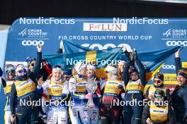15.03.2024, Falun, Sweden (SWE): Linn Svahn (SWE), Moa Ilar (SWE), Jonna Sundling (SWE), Frida Karlsson (SWE), Emma Ribom (SWE), Maerta Rosenberg (SWE), Ebba Andersson (SWE), (l-r)  - FIS world cup cross-country, cups, Falun (SWE). www.nordicfocus.com. © Modica/NordicFocus. Every downloaded picture is fee-liable.