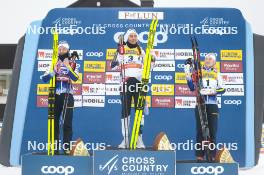 15.03.2024, Falun, Sweden (SWE): Linn Svahn (SWE), Kristine Stavaas Skistad (NOR), Jonna Sundling (SWE), (l-r)  - FIS world cup cross-country, individual sprint, Falun (SWE). www.nordicfocus.com. © Modica/NordicFocus. Every downloaded picture is fee-liable.
