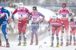 15.03.2024, Falun, Sweden (SWE): Gus Schumacher (USA), Ilan Pittier (SUI), (l-r)  - FIS world cup cross-country, individual sprint, Falun (SWE). www.nordicfocus.com. © Modica/NordicFocus. Every downloaded picture is fee-liable.