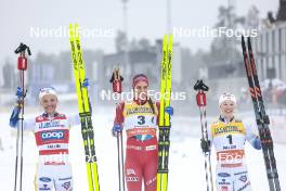 15.03.2024, Falun, Sweden (SWE): Linn Svahn (SWE), Kristine Stavaas Skistad (NOR), Jonna Sundling (SWE), (l-r) - FIS world cup cross-country, individual sprint, Falun (SWE). www.nordicfocus.com. © Modica/NordicFocus. Every downloaded picture is fee-liable.