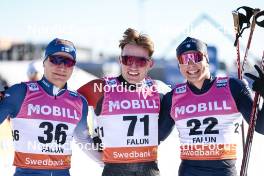 17.03.2024, Falun, Sweden (SWE): Lauri Vuorinen (FIN), Sasha Masson (CAN), Elia Barp (ITA), (l-r)  - FIS world cup cross-country, mass, Falun (SWE). www.nordicfocus.com. © Modica/NordicFocus. Every downloaded picture is fee-liable.