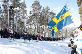 17.03.2024, Falun, Sweden (SWE): Maerta Rosenberg (SWE), Lena Quintin (FRA), Anja Weber (SUI), (l-r)  - FIS world cup cross-country, mass, Falun (SWE). www.nordicfocus.com. © Modica/NordicFocus. Every downloaded picture is fee-liable.