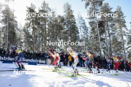 17.03.2024, Falun, Sweden (SWE): Jessie Diggins (USA), Heidi Weng (NOR), Frida Karlsson (SWE), Victoria Carl (GER), Astrid Oeyre Slind (NOR), (l-r)  - FIS world cup cross-country, mass, Falun (SWE). www.nordicfocus.com. © Modica/NordicFocus. Every downloaded picture is fee-liable.