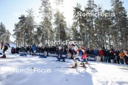 17.03.2024, Falun, Sweden (SWE): Delphine Claudel (FRA), Emma Ribom (SWE), Lotta Udnes Weng (NOR), (l-r)  - FIS world cup cross-country, mass, Falun (SWE). www.nordicfocus.com. © Modica/NordicFocus. Every downloaded picture is fee-liable.