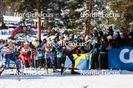17.03.2024, Falun, Sweden (SWE): Ebba Andersson (SWE), Sophia Laukli (USA), Astrid Oeyre Slind (NOR), Frida Karlsson (SWE), Victoria Carl (GER), (l-r)  - FIS world cup cross-country, mass, Falun (SWE). www.nordicfocus.com. © Modica/NordicFocus. Every downloaded picture is fee-liable.
