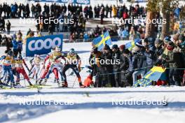 17.03.2024, Falun, Sweden (SWE): Krista Parmakoski (FIN), Frida Karlsson (SWE), Victoria Carl (GER), (l-r)  - FIS world cup cross-country, mass, Falun (SWE). www.nordicfocus.com. © Modica/NordicFocus. Every downloaded picture is fee-liable.