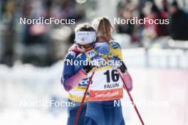 17.03.2024, Falun, Sweden (SWE): Jessie Diggins (USA), Sophia Laukli (USA), (l-r)  - FIS world cup cross-country, mass, Falun (SWE). www.nordicfocus.com. © Modica/NordicFocus. Every downloaded picture is fee-liable.