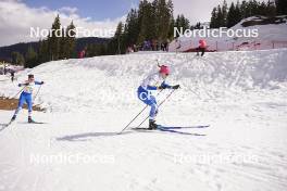 23.03.2024, Meribel, France (FRA): Julie Marciniak (FRA), Felicie Chappaz (FRA), (l-r)  - French Championships cross-country, relay, Meribel (FRA). www.nordicfocus.com. © Thibaut/NordicFocus. Every downloaded picture is fee-liable.