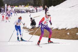 23.03.2024, Meribel, France (FRA): Anouchka Neuville (FRA), Agathe Margreither (FRA), (l-r)  - French Championships cross-country, relay, Meribel (FRA). www.nordicfocus.com. © Thibaut/NordicFocus. Every downloaded picture is fee-liable.