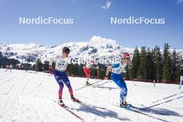 23.03.2024, Meribel, France (FRA): Isaie Taxil (FRA), Felix Caillot (FRA), Esteban Bizzocchi (FRA), (l-r)  - French Championships cross-country, relay, Meribel (FRA). www.nordicfocus.com. © Thibaut/NordicFocus. Every downloaded picture is fee-liable.