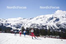 23.03.2024, Meribel, France (FRA): Nino Sansonne (FRA), Anael Lecerf (FRA), Titouan Blanchard (FRA), Jan Lebard (FRA), (l-r)  - French Championships cross-country, relay, Meribel (FRA). www.nordicfocus.com. © Thibaut/NordicFocus. Every downloaded picture is fee-liable.